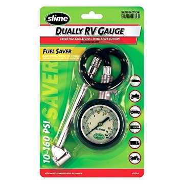 Picture of Slime 17-555 Slime 2020-A Tire Gauge, Dual Head, Dial Gauge with Hose, Tire Sensor Safe, 10-160 psi (EA)