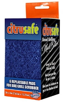 Picture of CITRUSAFE 3100043 CitruSafe 6 Count Replaceable BBQ Grill Scrubber Pads - Removes Grease and Burnt Food Safely from Gas and Charcoal Grill Grates (EA)