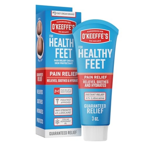 Picture of GOR 109049 O'Keeffe's for Healthy Feet Pain Relief Skin Protectant Cream; 3 Ounce Tube (Pack of 1); Foot Pain Relief Cream; Cooling Foot Cream (PK-3-EA)