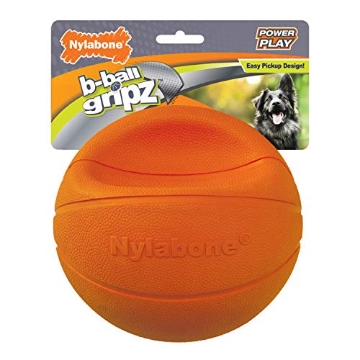 Picture of Nylabone NPLY009P Nylabone Power Play Gripz Felt Basketball Rubber Fetch Toy, Squeaky Ball for Dogs, Large (1 Count) (EA)