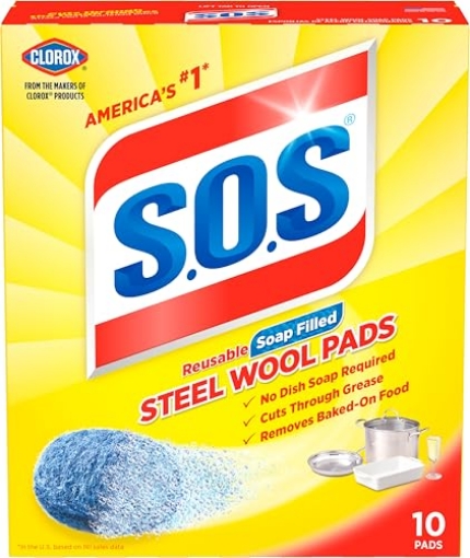 Picture of S.O.S 98032 S.O.S Steel Wool Soap Pads, 10 Count (EA)