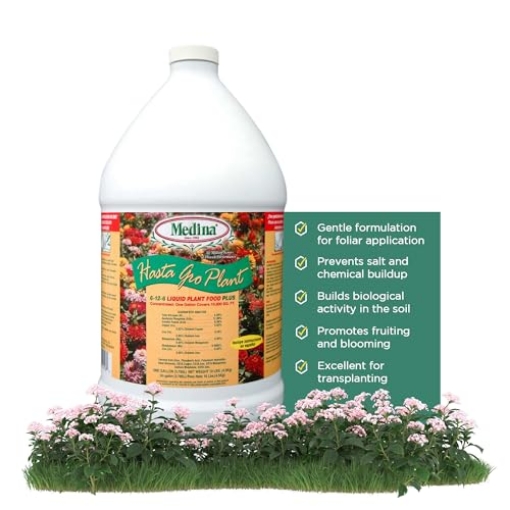Picture of MEDINA GLASS BLOCK INC HG 6-12-6 GAL Medina HastaGro Plant Food 6-12-6 Liquid Fertilizer - Natural Plant Fertilizer for Healthy Growth - Food for Plant Nutrients & Vibrant Blooms - Promotes Root Development & Stronger Plants (1 Gal) (EA)