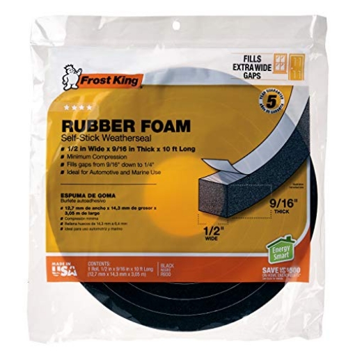 Picture of FROST CUTLERY CO R930H THERMWELL R930H Foam Tape, 1/2 by 9/16-Inch, Black (EA)