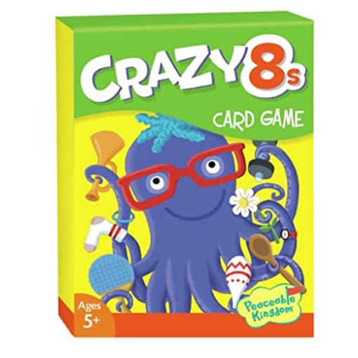 Picture of PLAYMAKER TOYS 10564 Peaceable Kingdom Crazy 8s Card Game for Kids - Funny Animal Illustrations (EA)