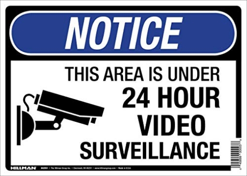 Picture of HILLMAN 842051 Hillman Group 842051 10 x 14 in. Under Surveillance Sign White - 6 Piece66 (PK-6-EA)