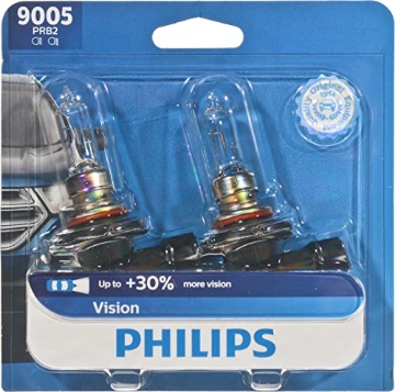 Picture of Philips Monitors 9005PRB2 Philips Automotive Lighting 9005 Vision Upgrade Automotive Replacement Headlight Bulb, Fits Select High Beam, Low Beam, or Fog Positions (Pack of 2) (EA)