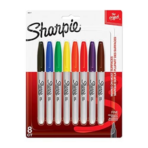 Picture of Sharpie SAN30217PP Sharpie Permanent Markers, Fine Point, 8 Pack, Assorted Colors (30217PP) (PK-8-EA)