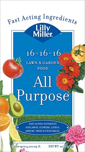 Picture of Central Tools 100099132 Lilly Miller Lawn & Garden Food All Purpose 16-16-16 20lb (EA)