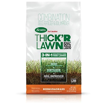 Picture of THE SCOTTS MIRACLE-GRO COMPANY 30177 Scotts Turf Builder Thick'R Lawn Bermudagrass, Combination Seed, Fertilizer and Soil Improver, Thickens Thin Grass, 12 lbs. (EA)