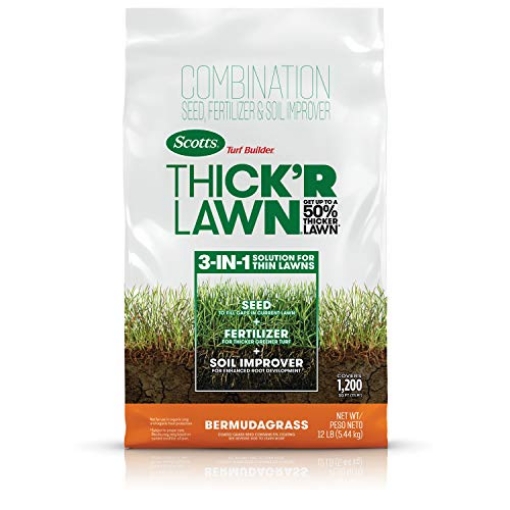 Picture of THE SCOTTS MIRACLE-GRO COMPANY 30177 Scotts Turf Builder Thick'R Lawn Bermudagrass, Combination Seed, Fertilizer and Soil Improver, Thickens Thin Grass, 12 lbs. (EA)