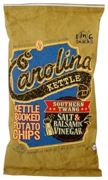 Picture of 1 IN 6 SNACKS LLC 10635 Carolina Kettle Kettle Cooked Potato Chips, Southern Twang Salt & Vinegar, 5 Oz (PK-14-EA)