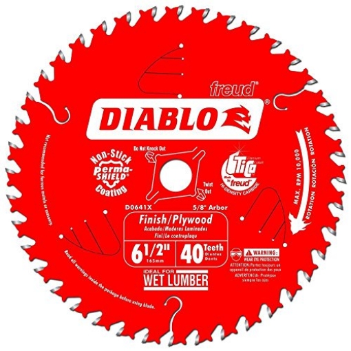 Picture of Diablo D0641X Diablo High-Performance Finish Trim Saw Blade for Wood - 6-1/2" x 40-Teeth, Tico Carbide - D0641X (EA)