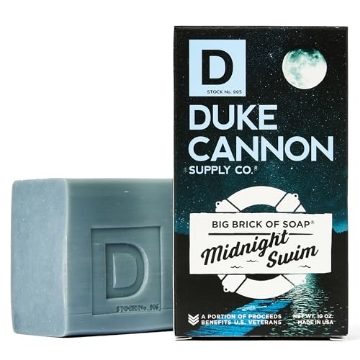 Picture of DUKE CANNON 03MIDNIGHT1 Duke Cannon Big Brick of Soap – Midnight Swim, Premium Men's Soap Bar, Fresh & Invigorating Scent, 10 oz – Long-Lasting, Natural Ingredients, Made in USA (EA)