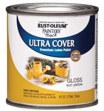Picture of Rustoleum 1945730 Rust-Oleum Painters Touch Ultra Cover Indoor and Outdoor Gloss Sun Yellow Paint 8 oz. (PK-6-EA)