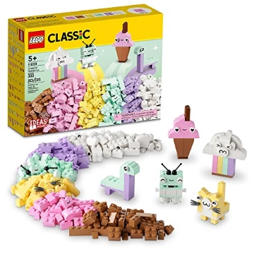 Picture of Lego 11028 LEGO Classic Creative Pastel Fun Bricks Box 11028, Building Toys for Kids, Girls, Boys Ages 5 Plus with Models; Ice Cream, Dinosaur, Cat & More, Creative Learning Gift (EA)