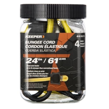 Picture of Keeper 06321 Keeper - 24” Bungee Cord With SST Hooks, 4 Pack - UV And Weather-Resistant (EA)