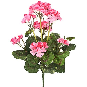 Picture of Vickerman FA174601-4 Vickerman Artificial 20" Pink Geranium Bush - 4 per Pack - Mix of Polyester and PVC - Features Realistic Blossoms and Rich Green Foliage - Recommended for Indoor Use (EA)