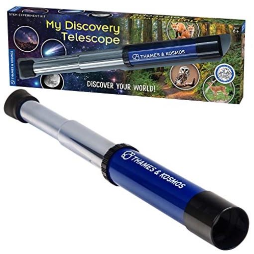 Picture of Thames & Kosmos 676919 Thames & Kosmos My Discovery Telescope | Refracting Telescope with 12x Magnification | Compact & Portable for Land & Night Sky Observations | See The Moon, Planets, Wild Animals in Your Backyard! (EA)