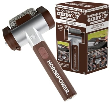 Picture of TELEBRANDS CORPORATION 17895-12 Horsepower Giddy Up Bristle-Free Spinning Grill Brush w/LED, AS SEEN ON TV, Cordless & Rechargeable, 304 Stainless Steel Power Roller Blasts Away Burnt-On Food, No Preheating, 350 RPM, 9 in, Brown (EA)