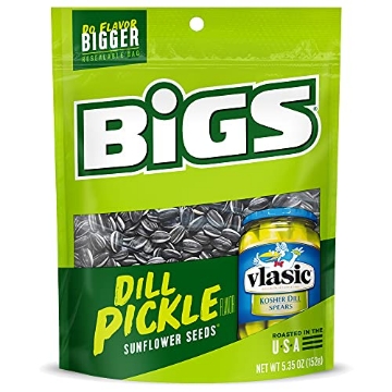 Picture of BIGS 500916 BIGS Vlasic Dill Pickle Sunflower Seeds, Keto Friendly Snack, Low Carb Lifestyle, 5.35-oz. Bag (PK-12-EA)