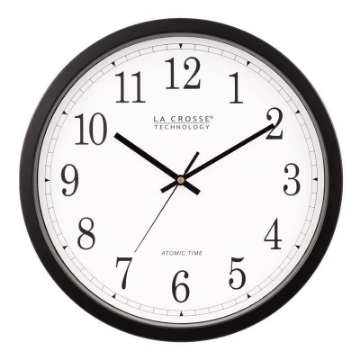 Picture of La Crosse Technologies WT-3143A La Crosse Technology 14 in. L X 14 in. W Indoor Modern Analog Atomic Wall Clock Glass/Plastic Black (EA)