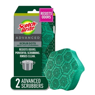 Picture of 3M SDA-HD-2 Scotch-Brite Scrub Dots Advanced Heavy Duty Scrubbers, 2 Scrub Sponges (EA)
