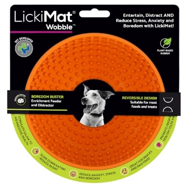 Picture of INNOVATIVE PET PRODUCTS LM5801OR-DR LickiMat Wobble, Dog Slow Feeder Bowl Lick Mat, Boredom Anxiety Reducer; Perfect for Food, Treats, Yogurt, or Peanut Butter. Fun Alternative to a Slow Feed Dog Bowl, Orange (EA)