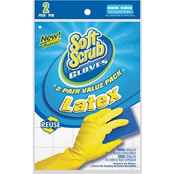 Picture of Soft Scrub 12322-26 Soft Scrub Latex Gloves M Yellow 4 pc. (PK-6-EA)