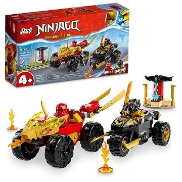 Picture of Lego 71789 LEGO NINJAGO Kai and Ras’ Car and Bike Battle 71789 Beginner Building Toy Set, Features a Ninja Car Toy and Bike Plus 2 Minifigures, Birthday Gift for Toddlers and Kids Who are Little Ninja Fans (EA)