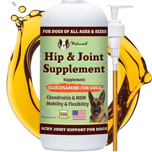 Picture of ELEMENTS BRANDS LLC SL-HAJX-16 Natural Dog Company Liquid Glucosamine Hip & Joint Oil for Dogs, 16 oz, Extra Strength Cartilage & Joint Support, Helps Mobility and Eases Occasional Stiffness, Dog Vitamins & Supplements (EA)