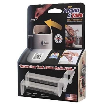 Picture of SANI SEAL LLC SAT-068 Secure A Tank Toilet Tank Brace Stop Disastrous Leaks-1 Pack of 2 Braces, White (EA)