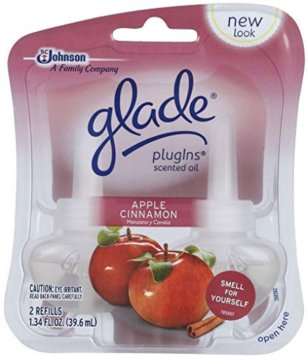 Picture of Glade SJN315104 Glade PlugIns Scented Oil Air Freshener Refill, Apple Cinnamon, 2 refills, 1.34 fl oz (CT-6-PK-2-EA)