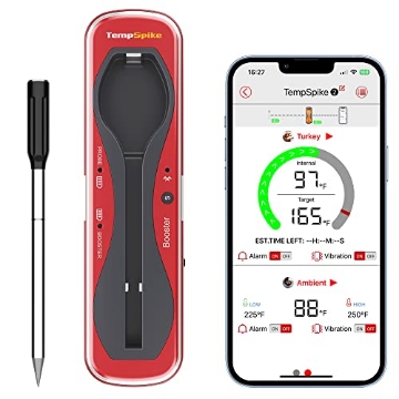 Picture of ITRONICS USA INC TP960W ThermoPro TempSpike Wireless Meat Thermometer for Grilling and Smoking, 500ft Bluetooth Meat Thermometer with Wireless Probe, Ideal for Sous Vide Smoker Rotisserie BBQ Oven Smoker (EA)