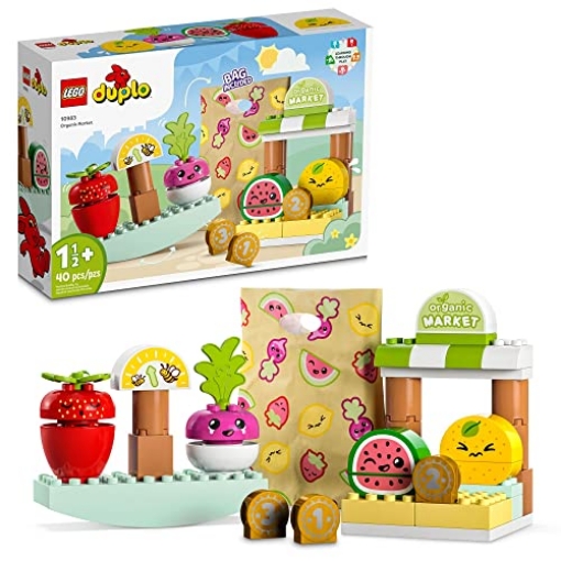 Picture of Lego 10983 LEGO DUPLO My First Organic Market 10983, Fruit and Vegetables Toy Food Set, Learn Numbers, Stacking Educational Toys for Toddlers 18 Months - 3 Years Old (EA)