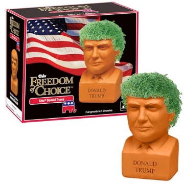 Picture of CHIA PET JEA0116-16 Chia Pet Donald Trump with Chia Seed Pack - Freedom of Choice - Decorative Presidential Pottery Planter, Easy to Do and Fun to Grow, Novelty Gift, Terra Cotta (EA)