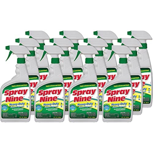 Picture of SPRAY PLANET USA INC 26825 Spray Nine 26832-12PK Heavy Duty Cleaner, Degreaser & Disinfectant, Citrus Scent, Indoor & Outdoor Cleaner for Kitchens, Bathrooms, Yard Equipment, Automotive & Industrial 22 Fl Oz. (Pack of 12) (CT-2-BD-6-EA)