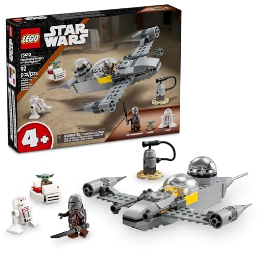 Picture of TOYHOUSE LLC 75410 LEGO Star Wars: The Mandalorian Mando and Grogu's N-1 Starfighter Toddler Building Toy - Star Wars Baby Yoda Toy for Kids, Boys & Girls, Ages 4+ - Educational Preschool Toy Gift for Birthdays - 75410 (EA)