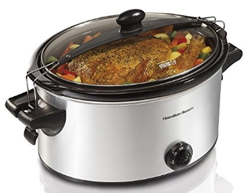 Picture of Hamilton Buhl 33262G Hamilton Beach Stay Or Go Slow Cooker Oval 4 Lb., 6 Lb., 6 Qt. Glass Lid, Stainless Steel, Stoneware (EA)