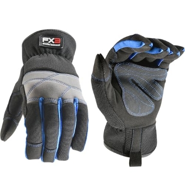 Picture of WELLS LAMONT 7851GM Wells Lamont Men’s FX3 Slip-On Work Gloves, Synthetic Leather Palm with PVC Grip, Reinforced Fingertips, and Touchscreen Compatibility for Construction and Maintenance (EA)