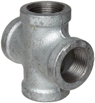 Picture of ANVIL INTERNATIONAL 8700126900 Anvil 8700126900, Malleable Iron Pipe Fitting, Cross, 1/2" NPT Female, Galvanized Finish (EA)
