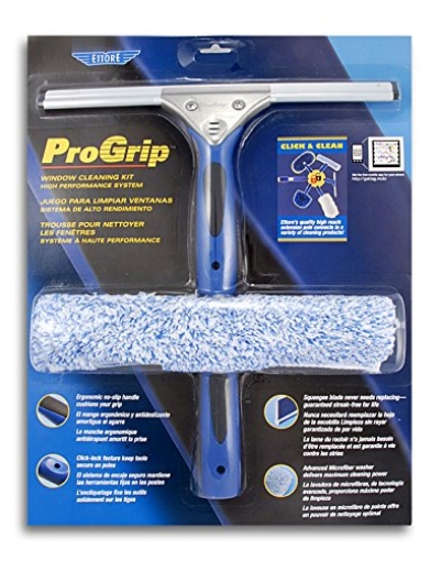 Picture of Ettore Products Company 65000 Ettore 65000 Professional ProGrip Window Cleaning Kit; 12-Inch ProGrip Squeegee and 10-Inch ProGrip Microfiber Washer (EA)
