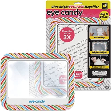 Picture of TELEBRANDS CORPORATION 16251-8 Eye Candy Ultra Bright Full Page Magnifier and Book Light, As Seen On TV Anti Glare Reading Light Makes Pages 3X Bigger with Dimmable Brightness (EA)