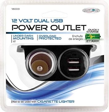 Picture of CUSTOM BUILDING PRODUCTS (FRT) 18003 Custom Accessories Compatible with Smartphones, 18003 12V Dual USB Under Dash Mount, Black (EA)