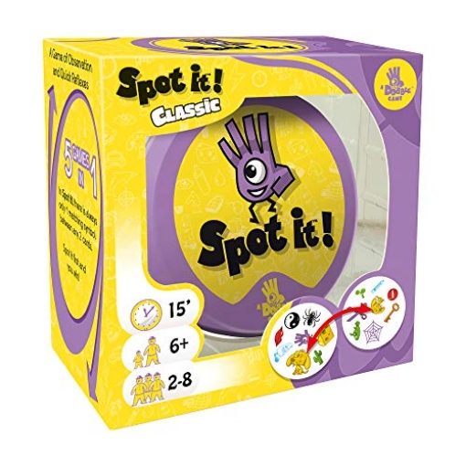 Picture of ASMODEE ASMSP411 Asmodee Spot It! Classic - Award-Winning Card Game with Endless Playability, Fast-Paced Observation Game for The Whole Family, Ages 6+, 2-8 Players, 15 Minute Playtime (EA)