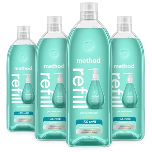 Picture of Method Products, Inc 328114 Method Gel Hand Soap Refill, Waterfall, Recyclable Bottle, 34 oz (Pack of 4) (Packaging May Vary) (PK-4-EA)