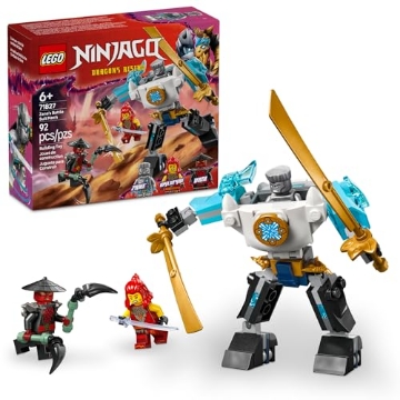 Picture of Lego 71827 LEGO NINJAGO Zane's Battle Suit Mech Ninja Toy - Building Toy for Pretend Play for Kids, Boys and Girls, Ages 6+ - with 3 Minifigures - Gift Idea for Birthdays - 71827 (EA)