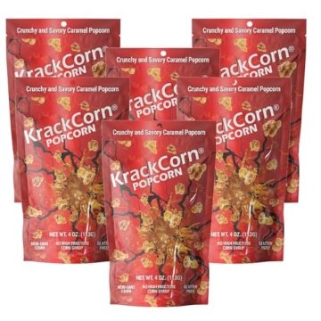 Picture of W H EDWARDS CO 338957 KrackCorn Caramel Popcorn - Sweet and Salty Gourmet Flavored Popcorn Snack - Gluten-Free, Non-GMO Caramel Corn - Family Parties, Movie Nights- Pack of 6 (PK-24-EA)