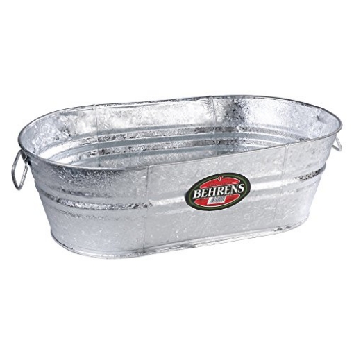 Picture of BEHRENS MANUFACTURING 000-OV Behrens 000-OV Hot Dipped Galvanized Steel Oval PlanterTub, 2 Gallon, No Color (EA)