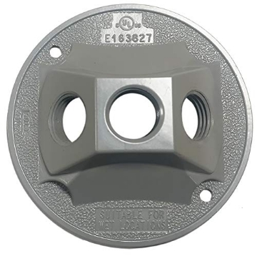 Picture of SIGMA ENGINEERED SOLUTIONS 14383 Sigma Engineered Solutions 14383 1/2-Inch 3 Hole Round Lamp Holder Weatherproof Cover, Gray (EA)