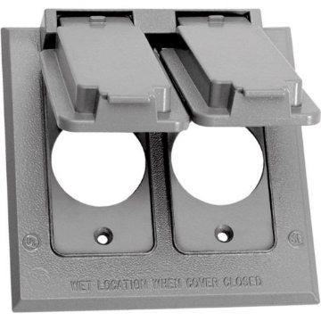 Picture of SIGMA ENGINEERED SOLUTIONS 14324 Sigma Receptacle Cover 4.55" X 4.55" 2 Gang Gray (EA)